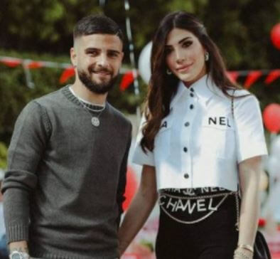 Genoveffa Darone with her husband Lorenzo Insigne.